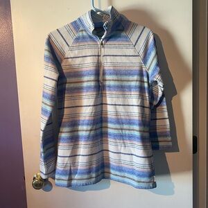Eddie Bauer Women’s Blue/Cream/Pink Striped Pullover Size Small